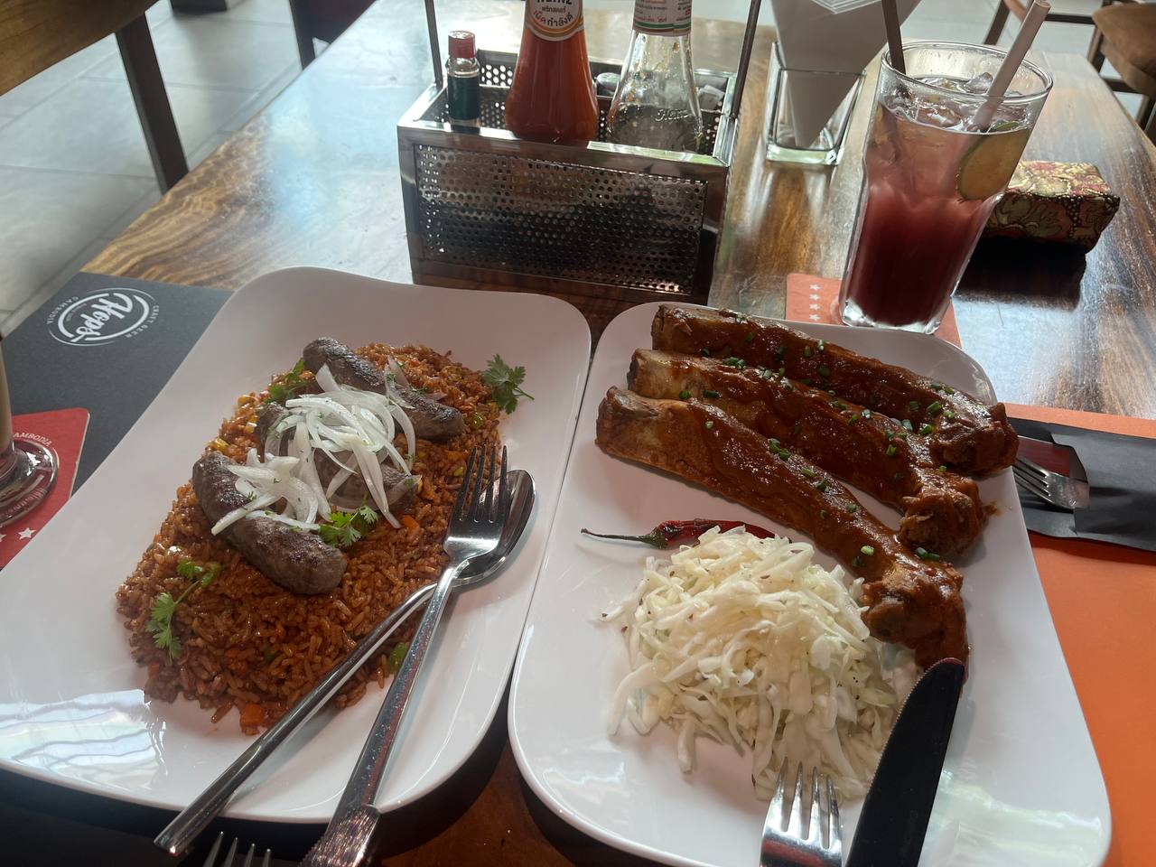 BBQ Pork Ribs and Sausage Plate